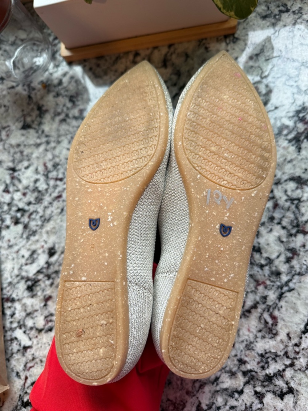 NWOT Rothy’s The Point Flats in Diamond Metallic Toe Size 8 - Picture 6 of 7